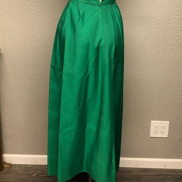 Vintage 50s Pretty Green Bombshell Starlet Gown, Vintage Tailored Sheath Dress - Picture 5 of 5